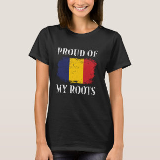 Proud Of My Romanian Roots Romanian Flag Romania T-Shirt