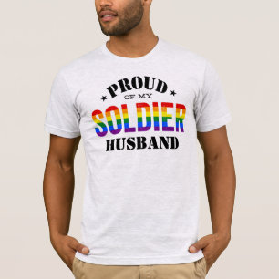 Proud of My Soldier Husband Military Gay Pride T-Shirt
