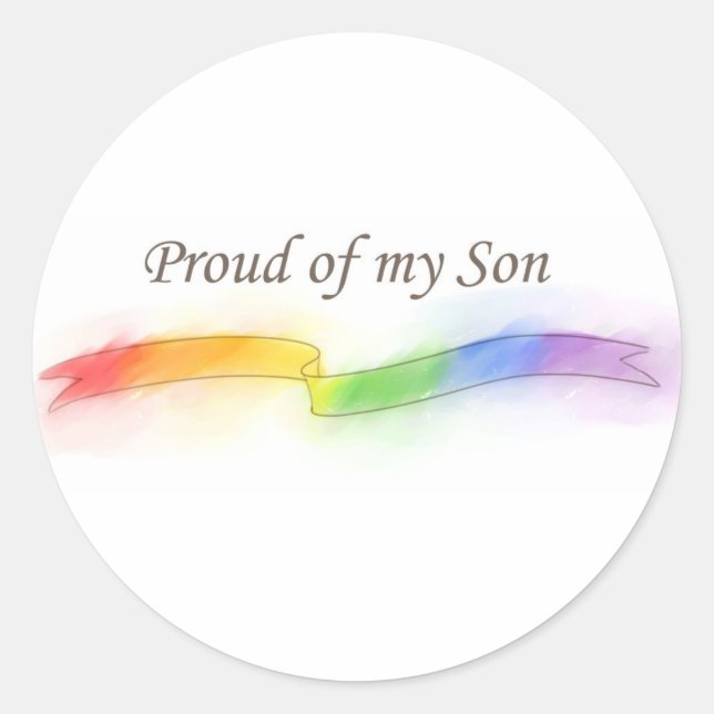 Proud of my Son Classic Round Sticker (Front)