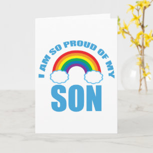Proud of My Son Rainbow Gay Pride Parent Card