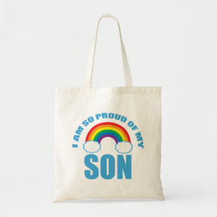 Proud of My Son Rainbow Gay Pride Parent Tote Bag