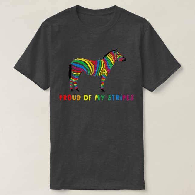 Proud of my Stripes Zebra LGB Pride Gay CSD Rainbo T-Shirt (Design Front)
