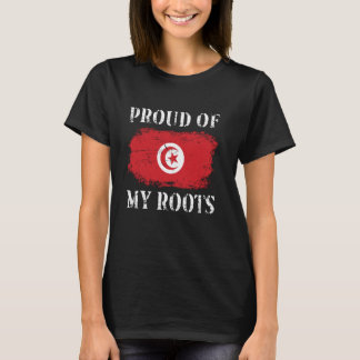 Proud Of My Tunisian Roots Tunisian Flag Tunisia T-Shirt