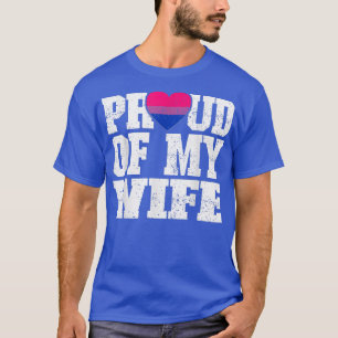 Proud of my wife biseual flag wedding anniversary T-Shirt