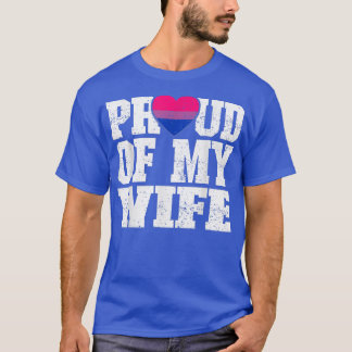 Proud of my wife biseual flag wedding anniversary T-Shirt
