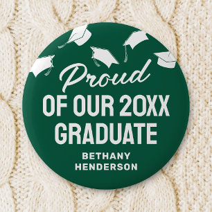 Proud of our 2025 Graduate Green 6 Cm Round Badge