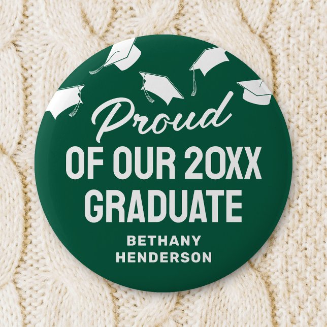 Proud of our 2025 Graduate Green 6 Cm Round Badge (Creator Uploaded)