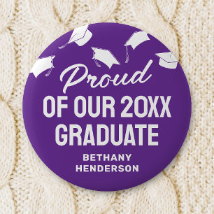 Proud of our 2025 Graduate Purple 6 Cm Round Badge