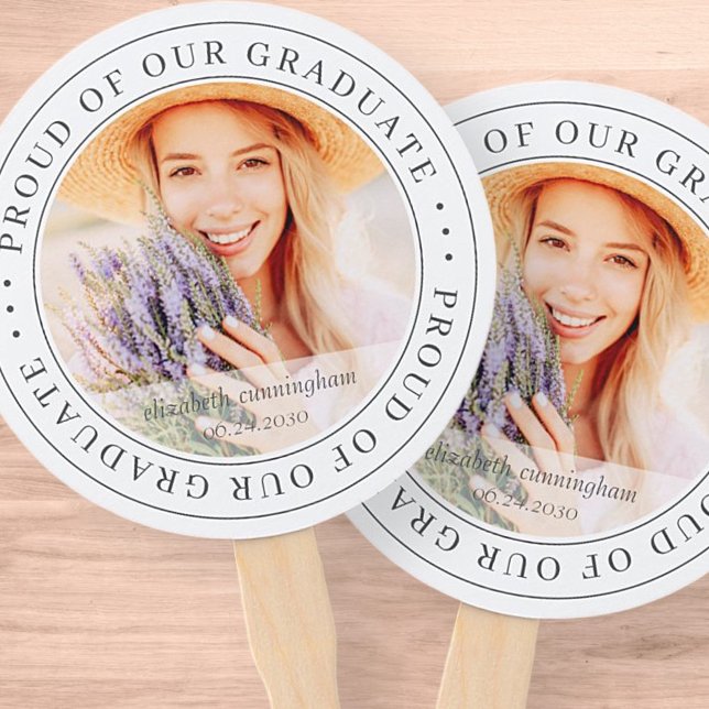 Proud of our Graduate 20XX Modern Graduation Photo Hand Fan (Creator Uploaded)