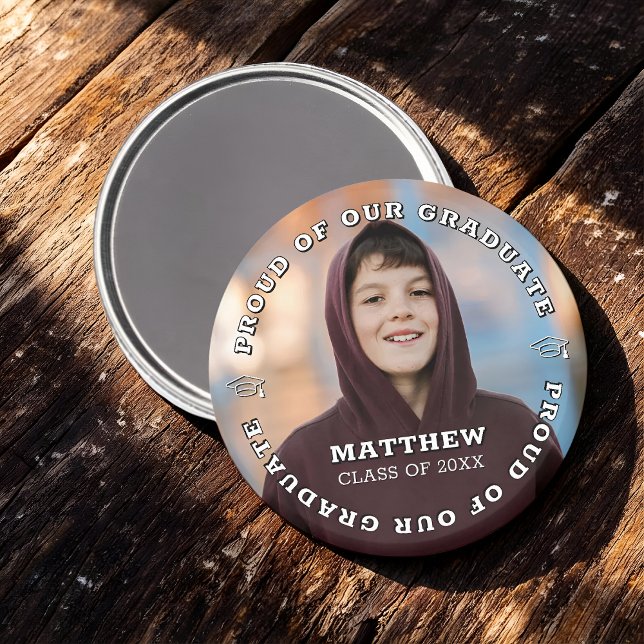 Proud of our Graduate 20XX Modern Graduation Photo Magnet (Creator Uploaded)
