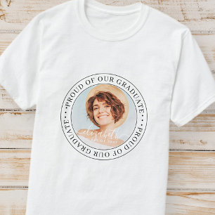 Proud of our Graduate 20XX Modern Graduation Photo T-Shirt