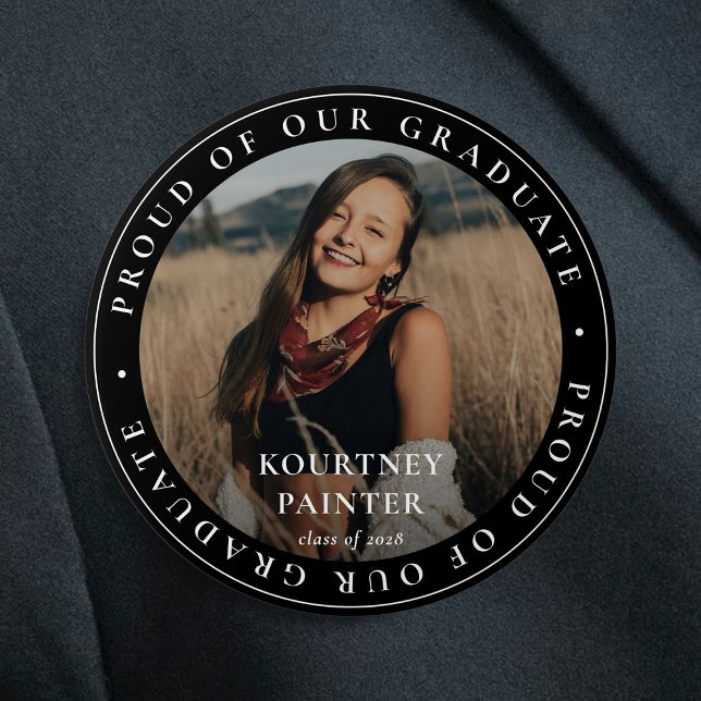 Proud of our Graduate Custom Photo Graduation 7.5 Cm Round Badge (Creator Uploaded)