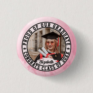 Proud of our Graduate Trendy Graduation Photo Cute 3 Cm Round Badge