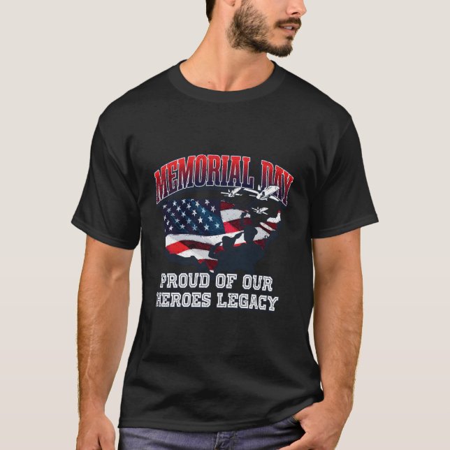 Proud Of Our Heroes American Veterans Day Usa T-Shirt (Front)