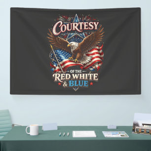 Proud of the Red White and Blue Vintage Banner