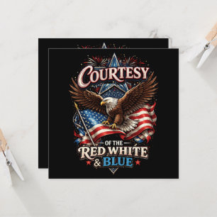 Proud of the Red White and Blue Vintage Invitation
