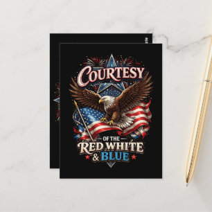 Proud of the Red White and Blue Vintage Postcard