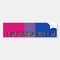 Proud of who I am - Bisexual flag bumper sticker