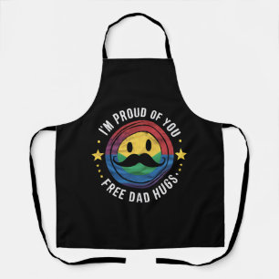 Proud Of You Free Dad Hugs Gay Pride Ally LGBTQ Apron