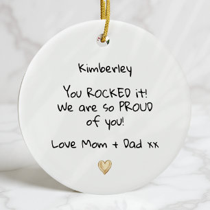 Proud of You Message Graduation Ceramic Ornament