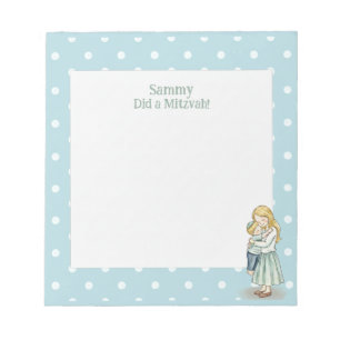 Proud of You! Mum & Son Hug Personalised Mitzvah Notepad