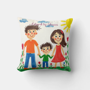 Proud of your  Child's artwork painting  Cushion