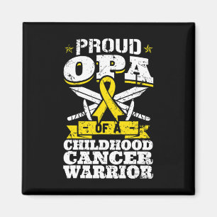 Proud Opa Of A Childhood Cancer Warrior Awareness Magnet