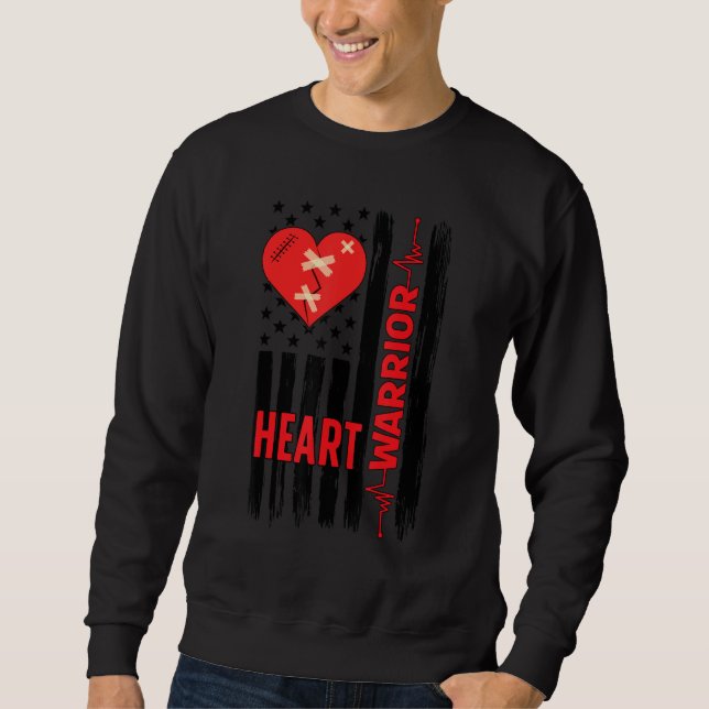 Proud Open Heart Surgery Warrior Open Heart Surger Sweatshirt (Front)