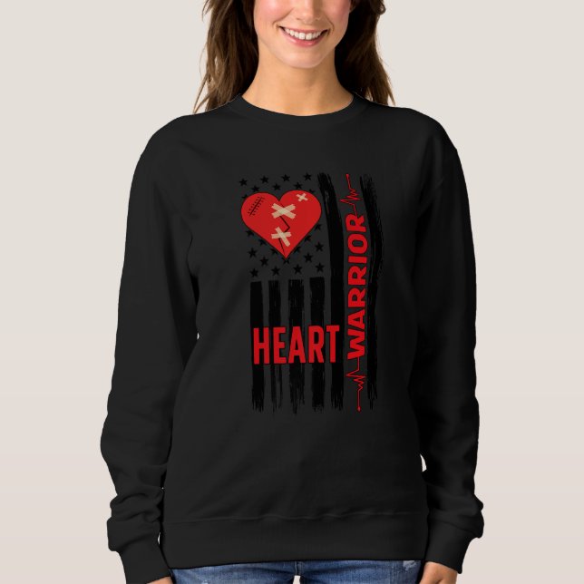 Proud Open Heart Surgery Warrior Open Heart Surger Sweatshirt (Front)