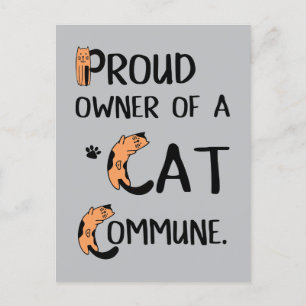 Proud Owner of a Cat Commune funny design Postcard