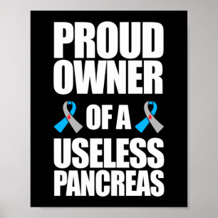 Proud Owner Of A Useless Pancreas Type 1 Diabetes Poster