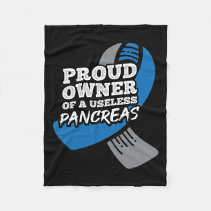 Proud Owner Of Useless Pancreas Diabetes Fleece Blanket