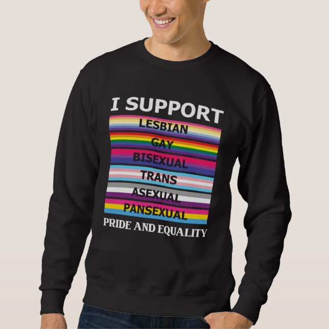 Proud Pansexual Transgender Queer LGBTQ+ Love Equa Sweatshirt (Front)