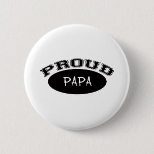 Proud Papa (Black) 6 Cm Round Badge
