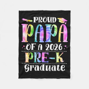 Proud papa of a 2026 pre-k graduate funny family fleece blanket