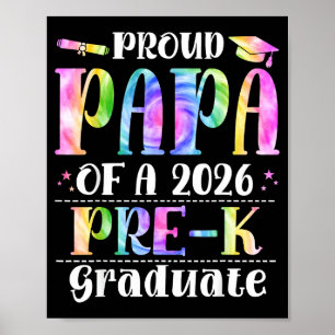 Proud papa of a 2026 pre-k graduate funny family poster