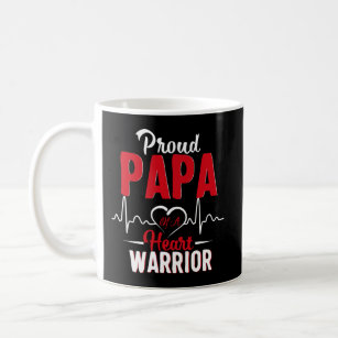 Proud Papa Of A Heart Warrior Chd Awareness Gift Coffee Mug