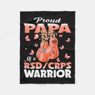 Proud Papa Of A Rsd Crps Warrior Awareness Boxing Fleece Blanket