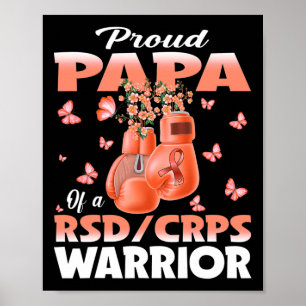 Proud Papa Of A Rsd Crps Warrior Awareness Boxing Poster