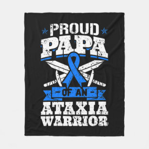 Proud Papa Of An Ataxia Warrior Awareness Ribbon D Fleece Blanket