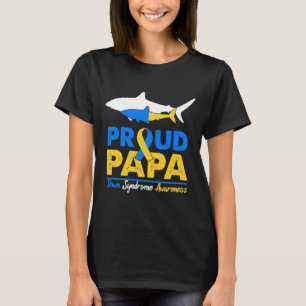 Proud Papa Shark Down Syndrome Awareness Day Ribbo T-Shirt