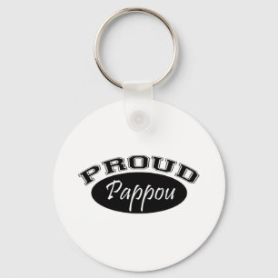 Proud Pappou (Black) Key Ring