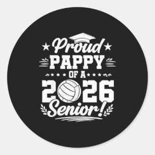 Proud pappy of a 2026 senior volleyball graduate classic round sticker