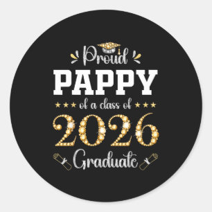 Proud pappy of a class of 2026 graduate graduation classic round sticker