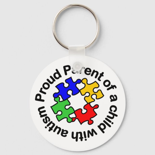 Proud Parent Child w/autism Keychain (Front)