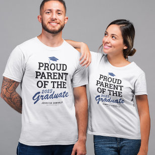 Proud Parent Family Graduate Black Blue T-Shirt