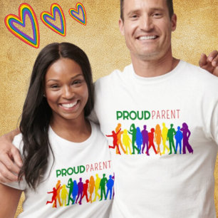 Proud Parent Gay Pride Mixed Gender Silhouettes T-Shirt