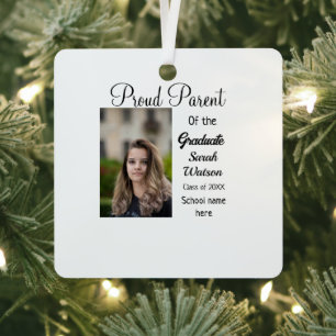 proud parent graduate add photo name class year metal tree decoration