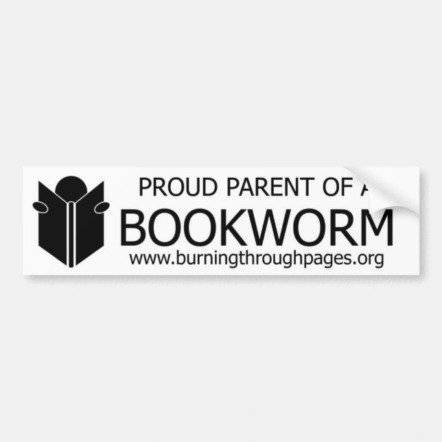 Proud Parent of a Bookworm Bumper Sticker (Front)