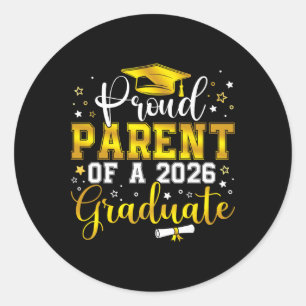 Proud Parent Of A Cl Of 2026 Graduate Senior Gradu Classic Round Sticker